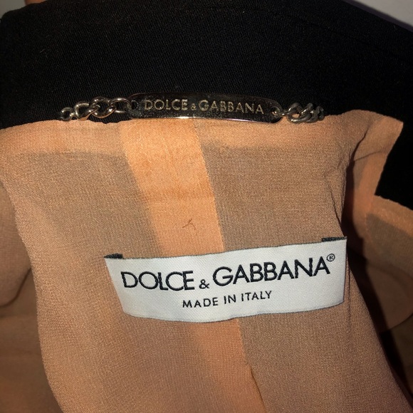 DOLCE & GABBANA] Set: Wool Black Blazer Suit Jacket & Pants - Picture 9 of 16